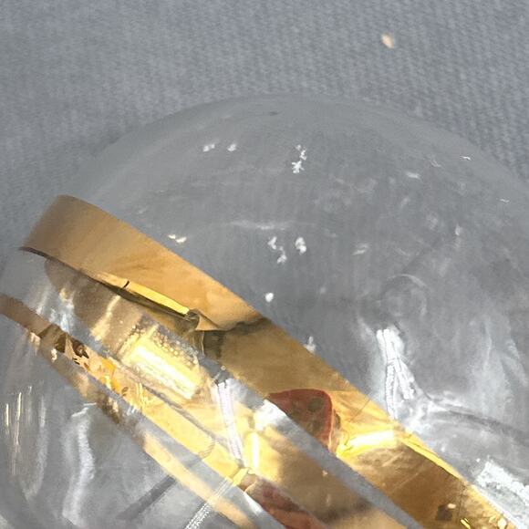 VTG Wine Decanter 15 Floral Hand Painted Romanian Crystal Gold Yellow MCM Carafe - Picture 13 of 16